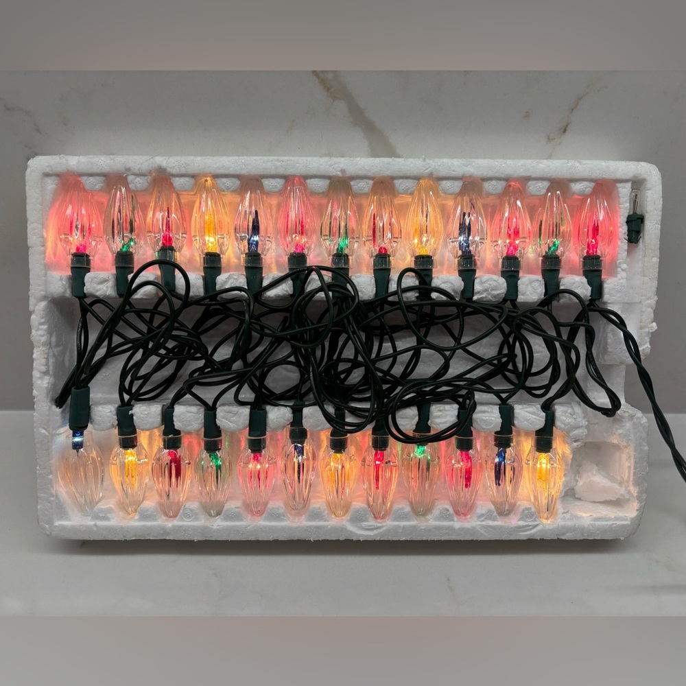 Vintage White Rose Multicolor 25 Christmas String Lights